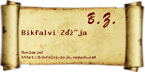 Bikfalvi Zója névjegykártya